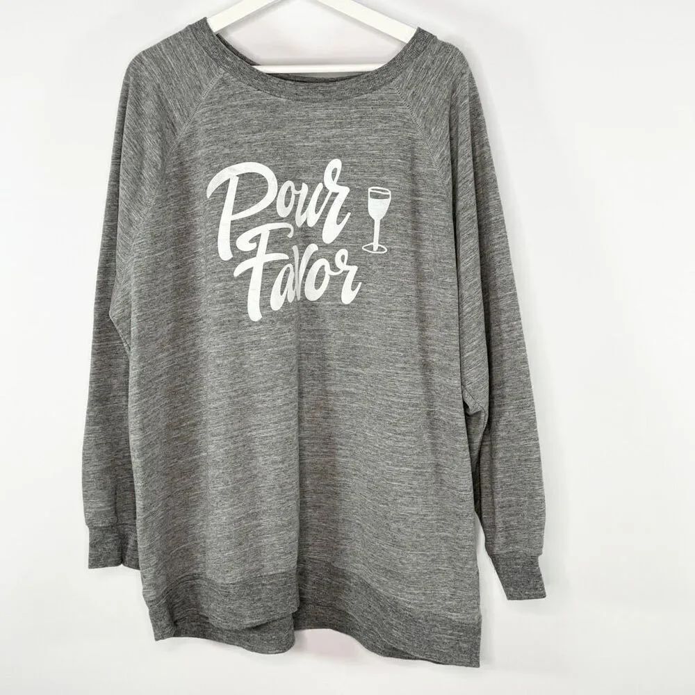 Wildfox Oversized Crew Neck Heather Gray - US Women’s Size XL